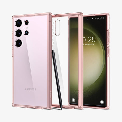 ACS05617 - Galaxy S23 Ultra Case Ultra Hybrid in crystal clear showing the back